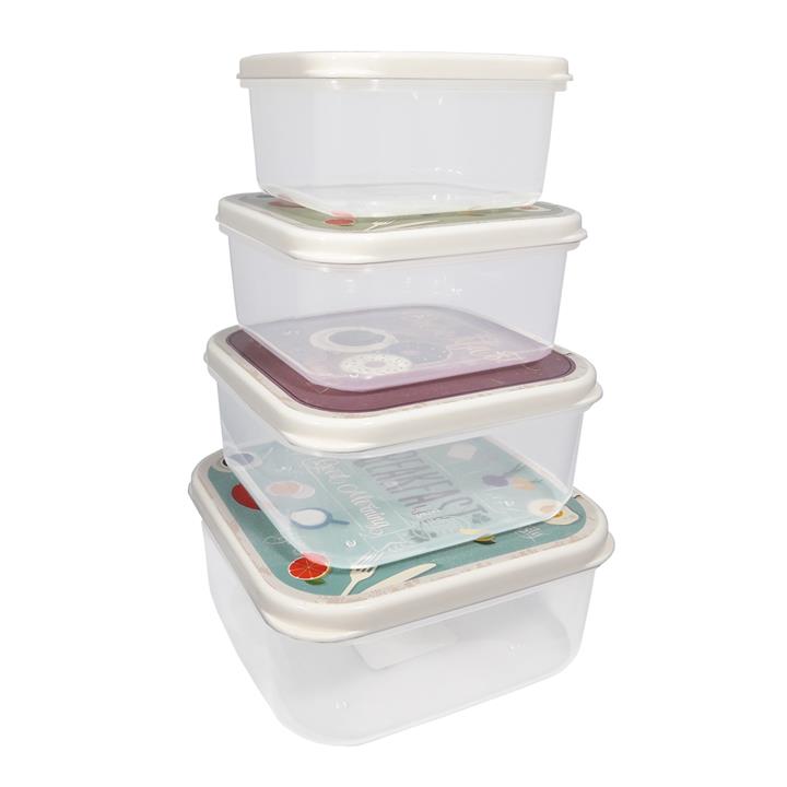 ظرف نگهدارنده هوبی لایف مدل Fun Box مجموعه 4 عددی